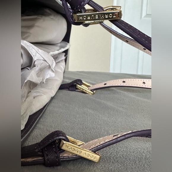 Tory Burch York Buckle Tote in Purple Iris - Picture 6 of 16